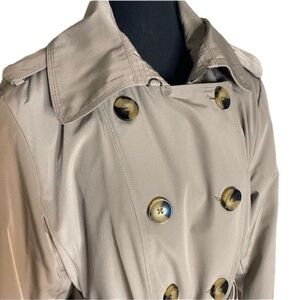 ANNE KLEIN All Weather Trench Coat Removable Lining Double Breasted Tan Beige XL